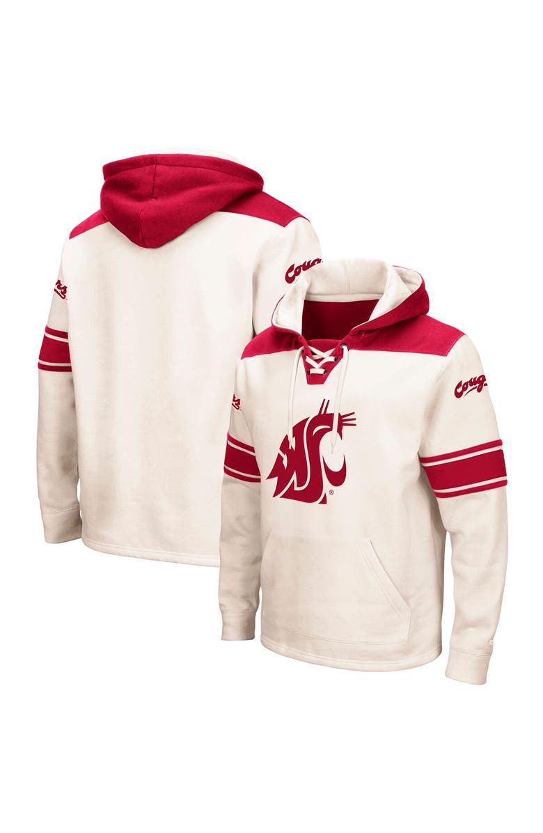 COLOSSEUM Men's Colosseum Cream Washington State Cougars 2.0 Lace-Up Pullover Hoodie, Alternate, color, Cream