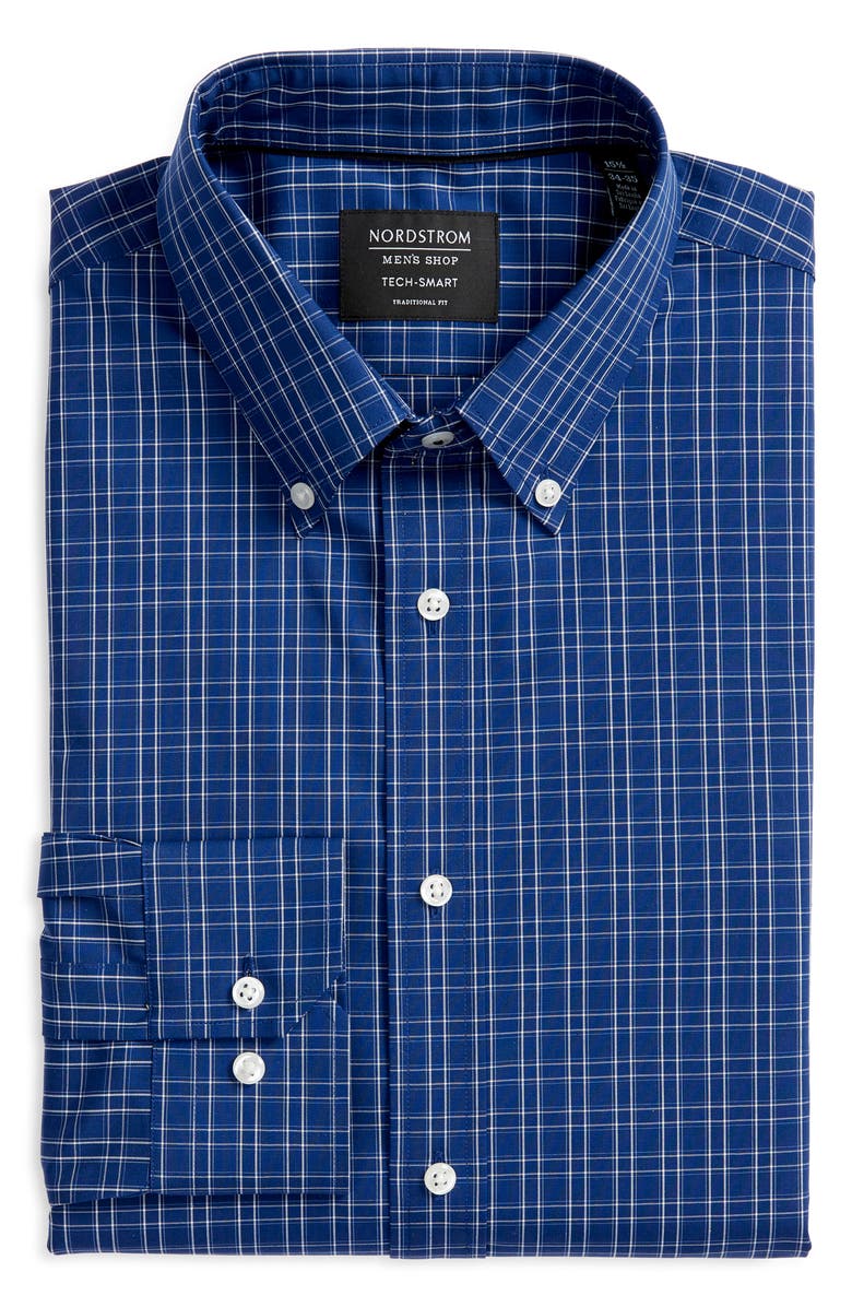 NORDSTROM MEN'S SHOP Tech-Smart Traditional Fit Stretch Check Dress Shirt, Alternate, color,