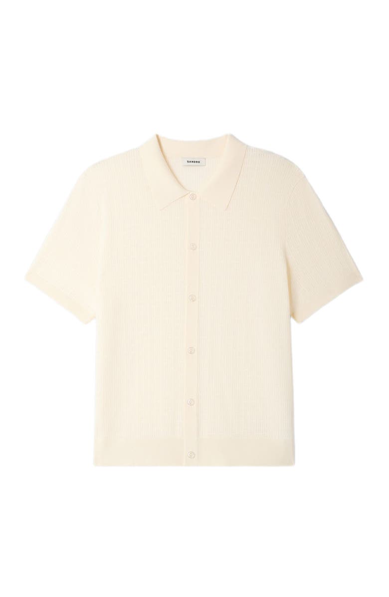 SANDRO Openwork shirt, Alternate, color, Ecru