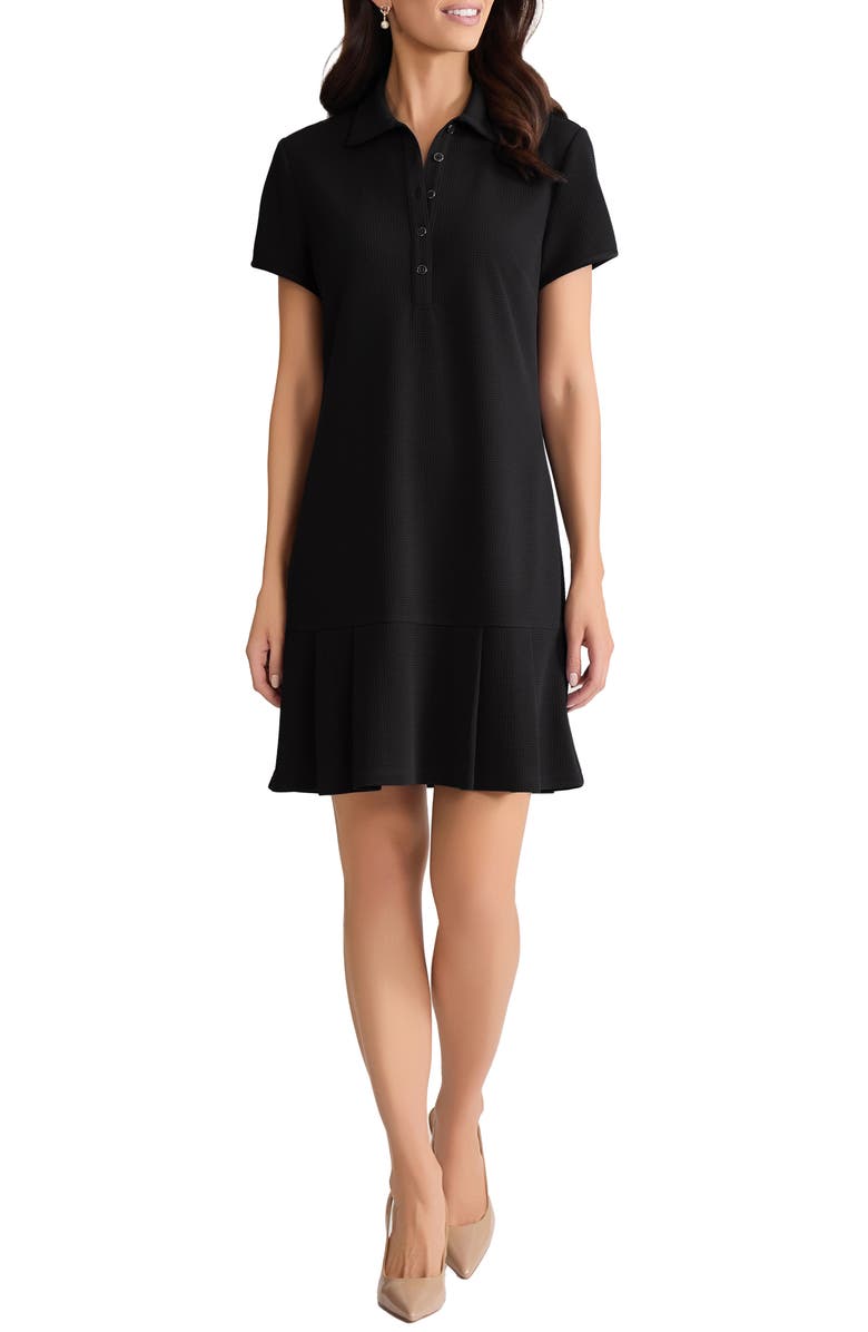 Jones New York Karolina Pleated Polo Dress, Main, color, Jones Black