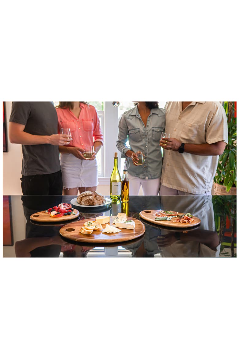 Set of 3 Pebble Shaped Serving Boards, Alternate, color, BROWN