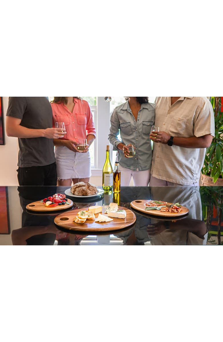 Picnic Time Set of 3 Pebble Shaped Serving Boards, Alternate, color, Brown