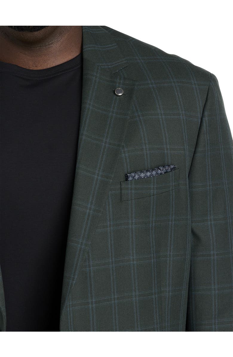 Oak Hill by DXL Big & Tall  Windowpane Sport Coat, Alternate, color, Green