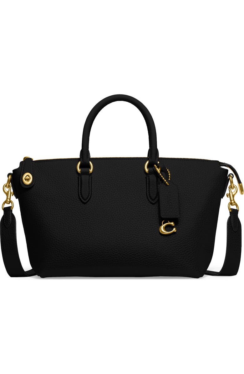 COACH Cara Pebbled Leather Satchel, Main, color,