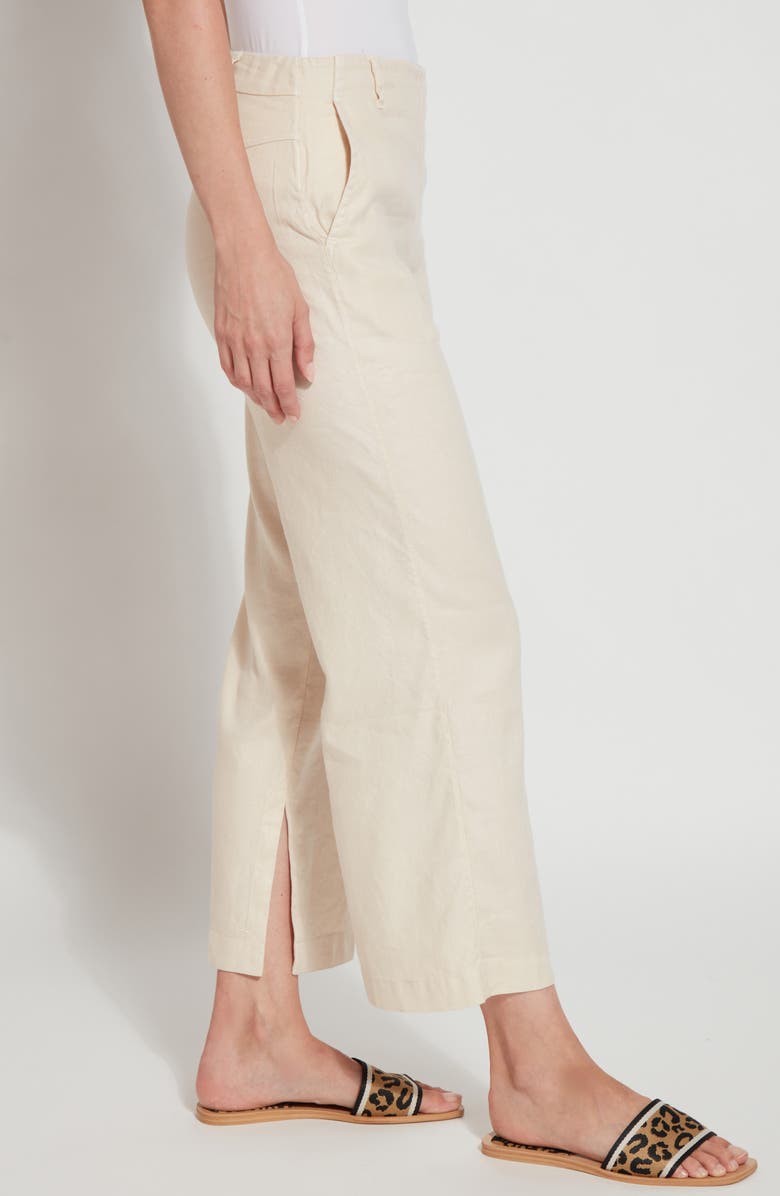 Lysse Brooke Linen Blend Crop Wide Leg Pants, Alternate, color, Crisp Chino