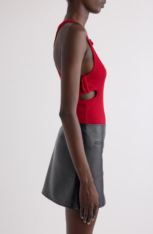 Courrèges Scoop Neck Sleeveless Top With Cut-out Detailing In Red