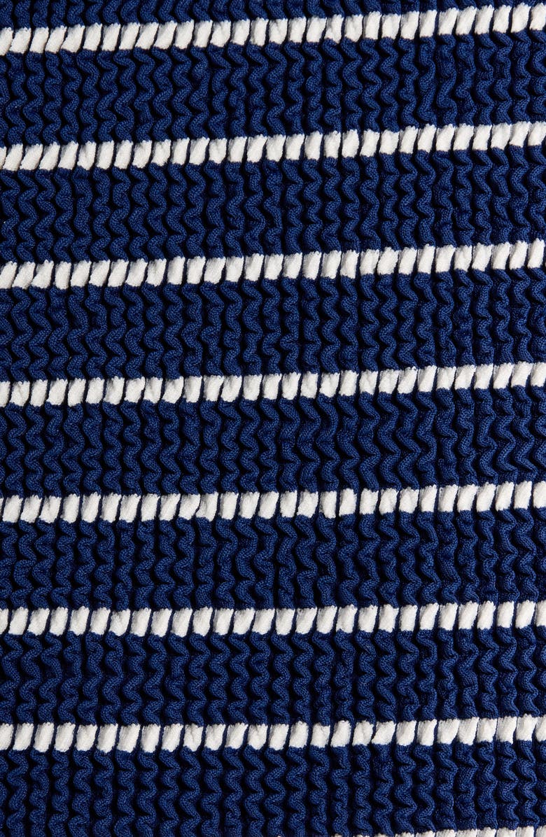 Hunza G Pamela Crinkle One-Piece Swimsuit, Alternate, color, Navy/ White