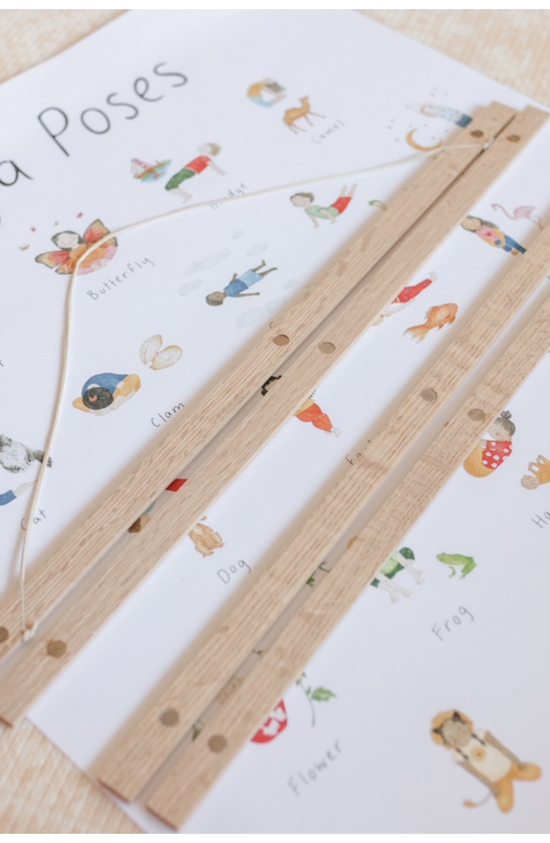 Mindful & Co Kids Wooden Print Hanger, Alternate, color, Wood Brown