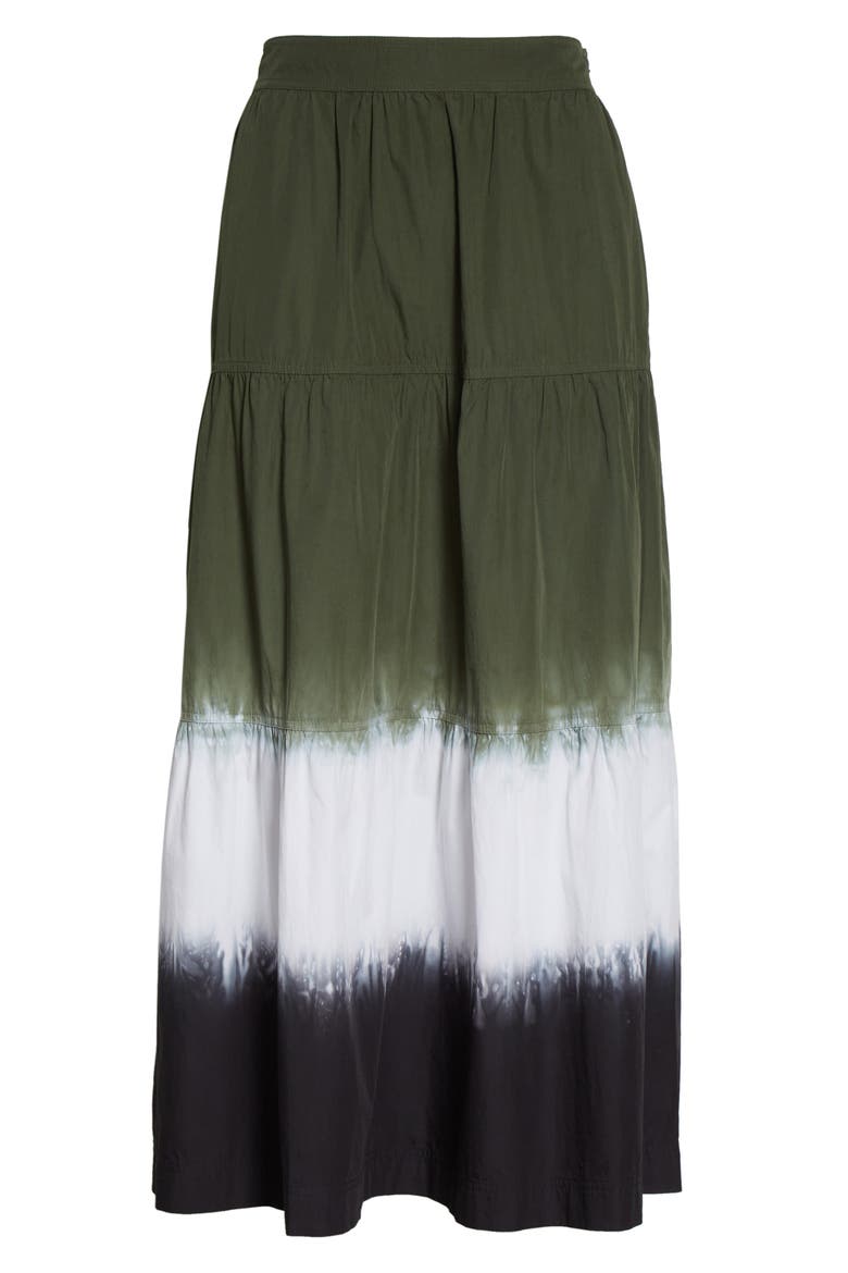 Lynne Tie Dye Maxi Skirt, Alternate, color, LODEN