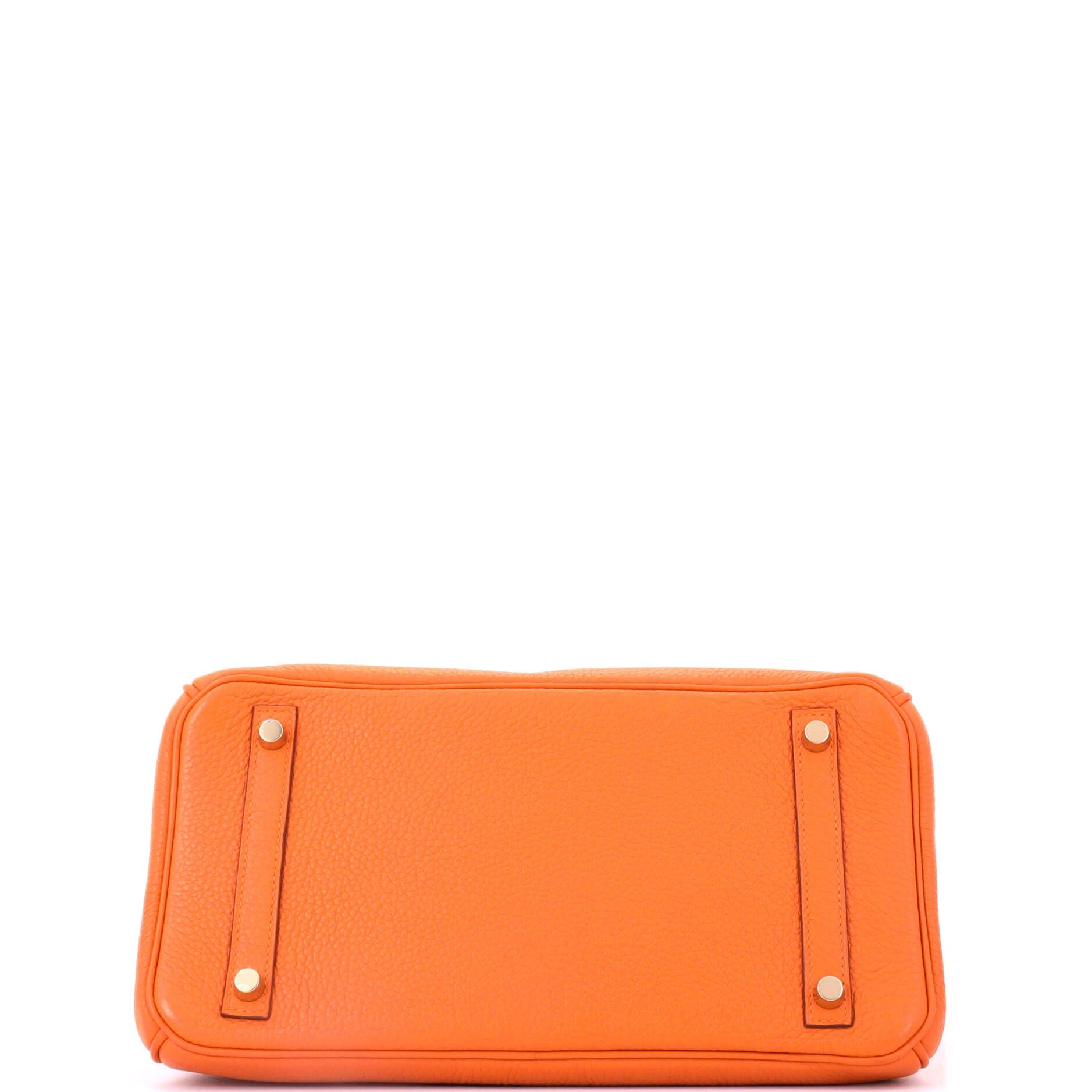 Pre-Owned Hermes Birkin Handbag Orange Clemence with Gold Hardware 30, Alternate, color, Orange H