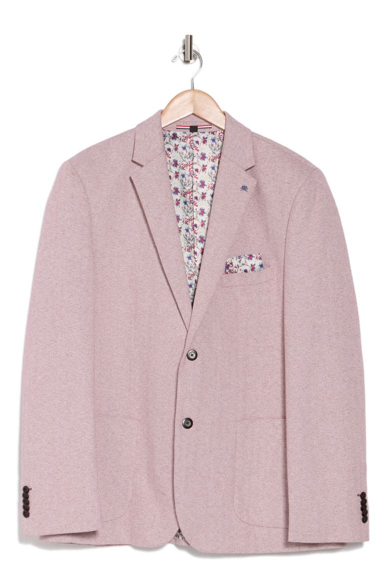 Herringbone Jersey Blazer, Alternate, color, BORDEAUX/ BORDEAUX