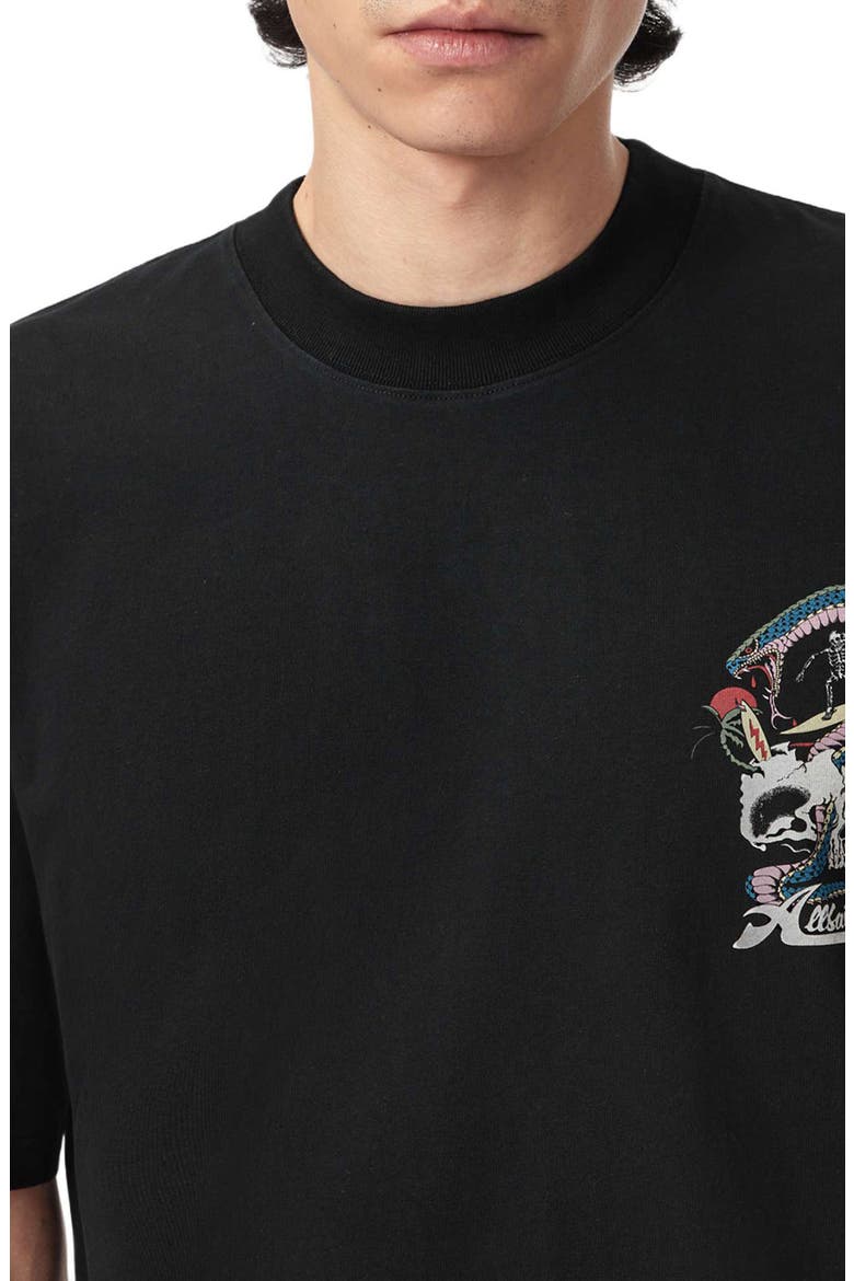 Snakepit Crewneck Graphic T-shirt, Alternate, color, WASHED BLACK