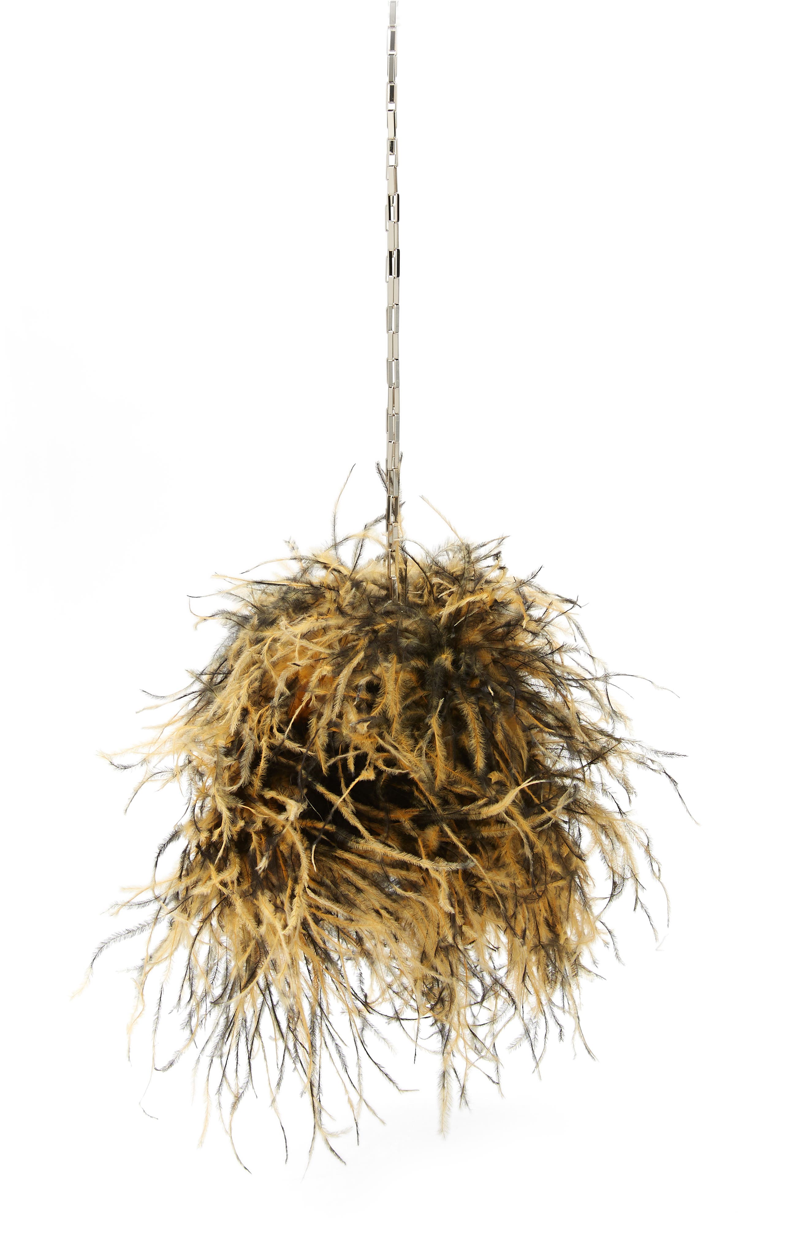 The Attico Midnight Feather Frame Clutch, Alternate, color, 