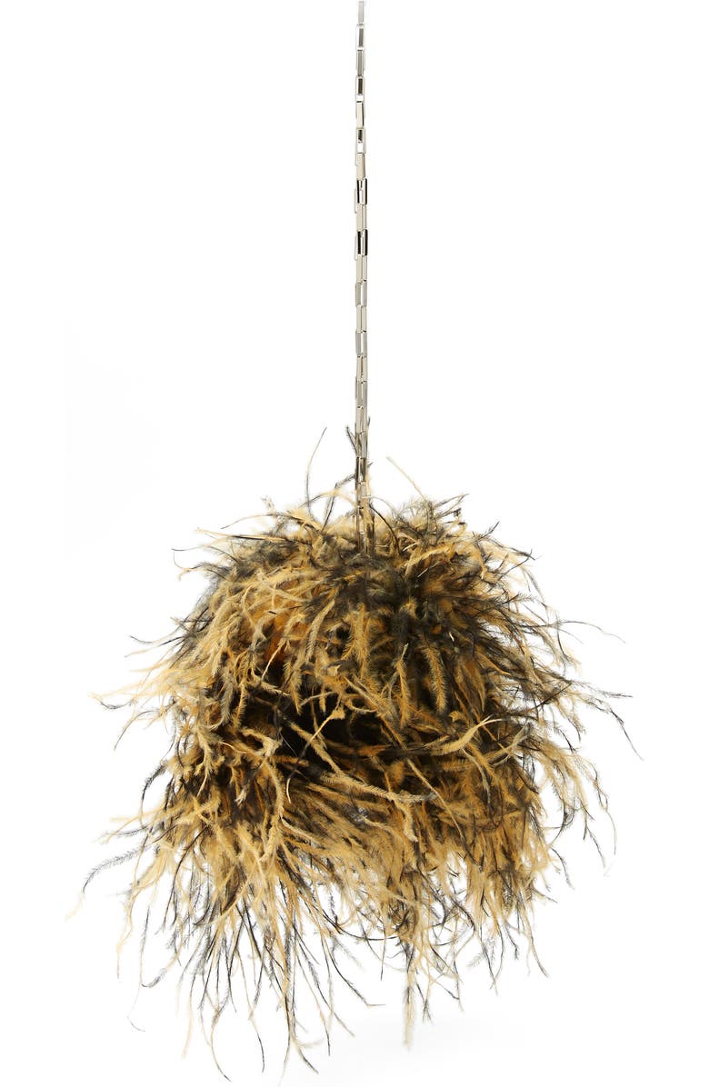 The Attico Midnight Feather Frame Clutch, Alternate, color,