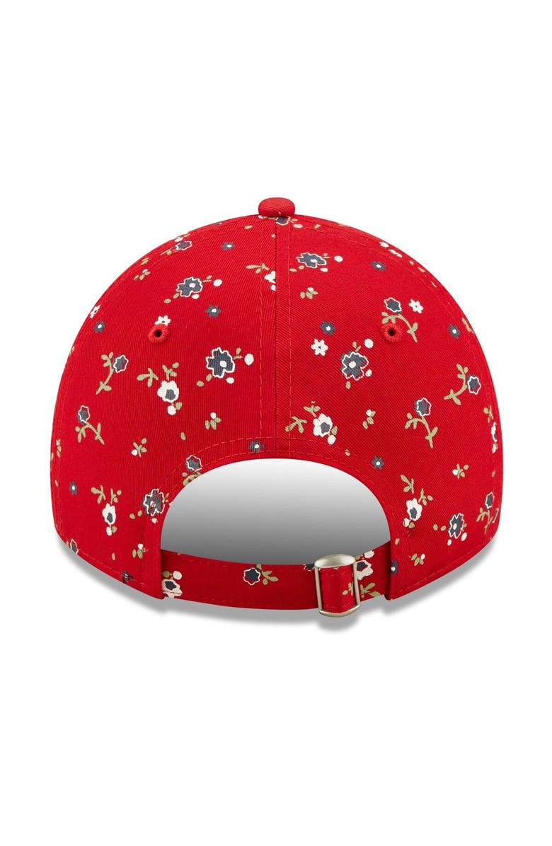 New Era Women's New Era Red Cleveland Guardians Floral 9TWENTY Adjustable Hat, Alternate, color,