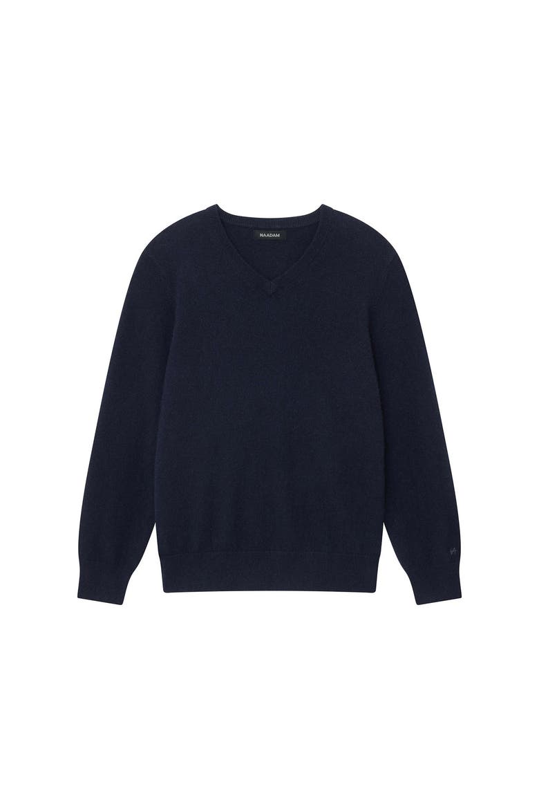 The Original Cashmere V-Neck Sweater, Alternate, color, Navy