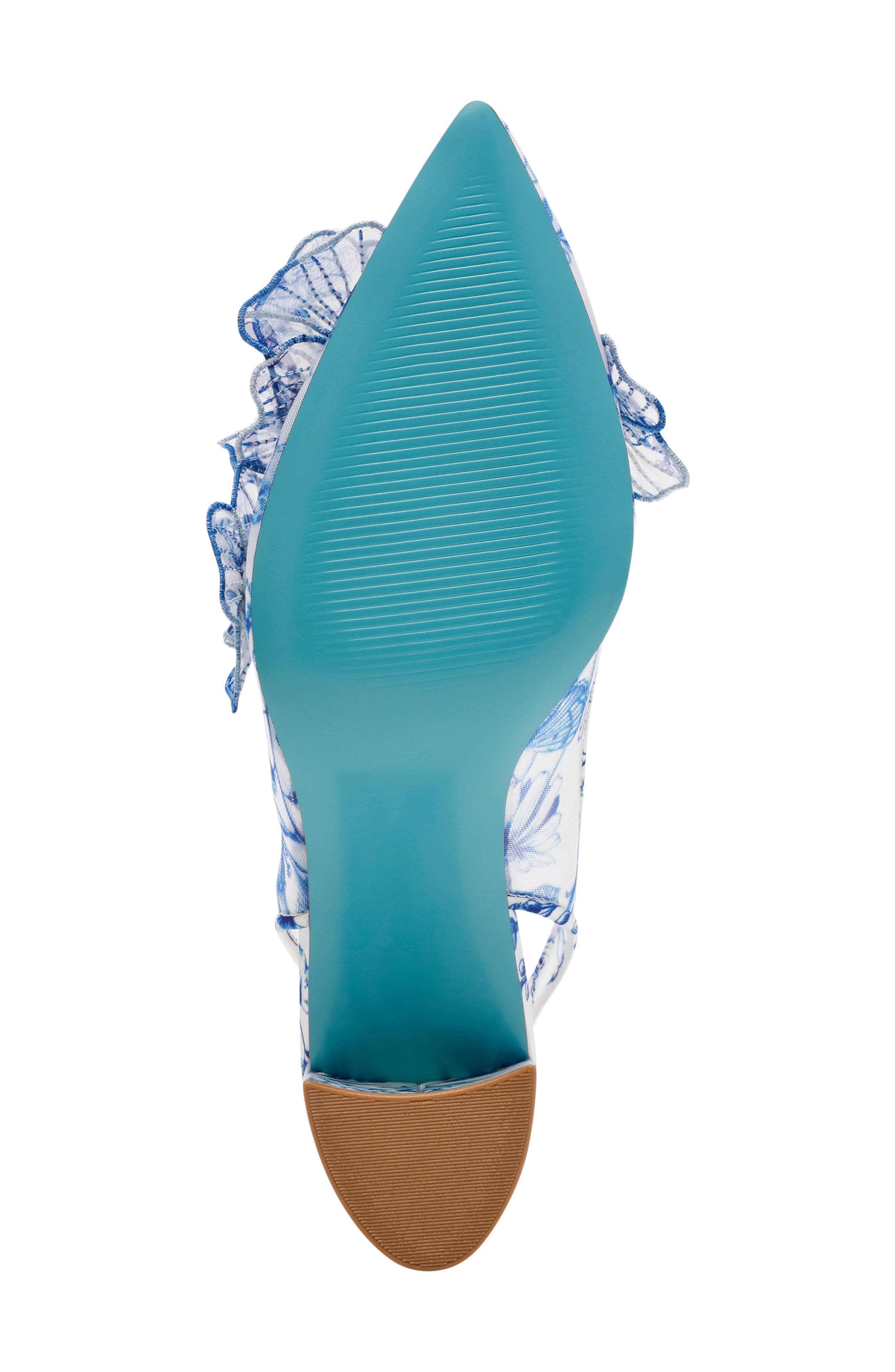 Betsey Johnson Petra Slingback Pointed Toe Pump, Alternate, color, White/ Blue Floral