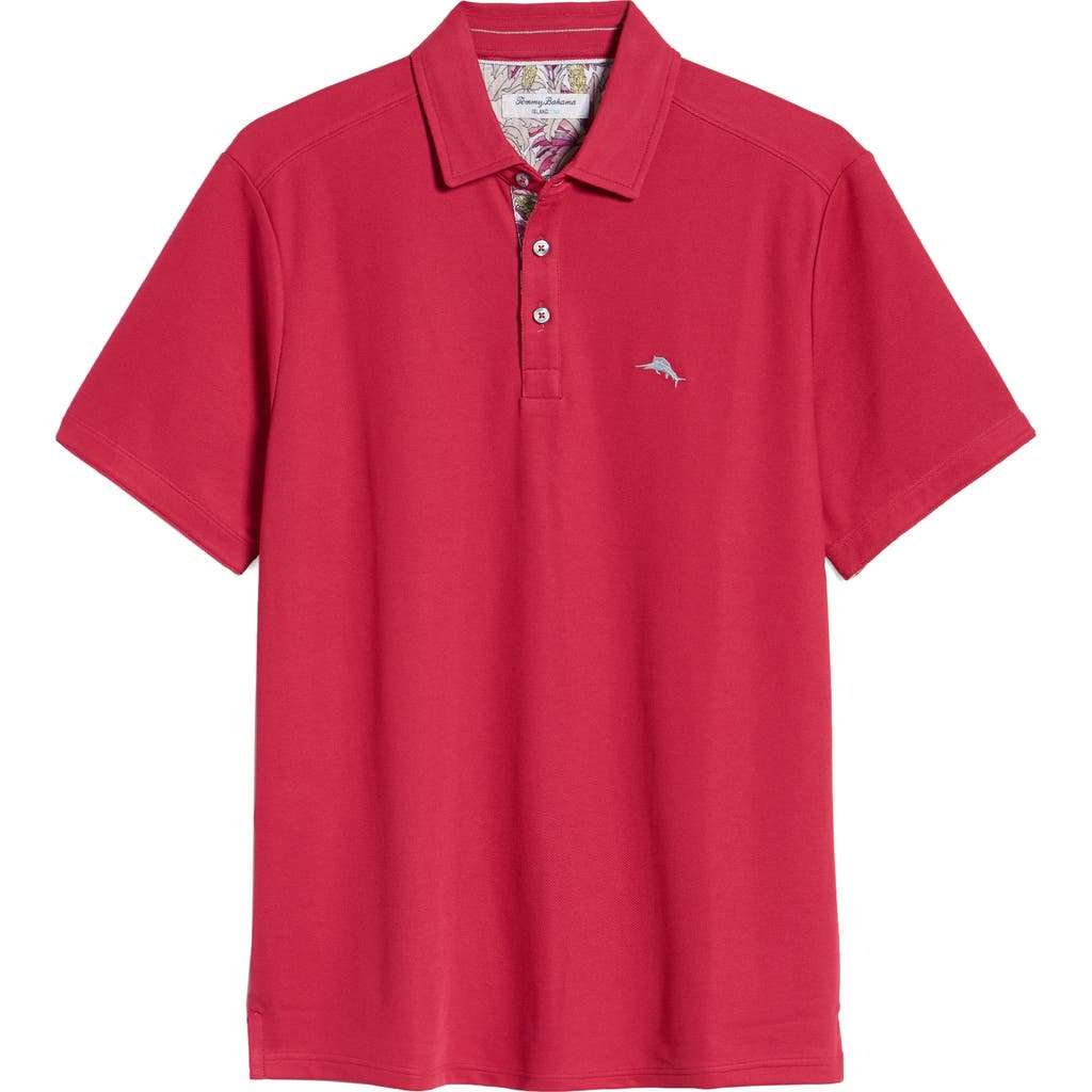 Tommy Bahama 5 O'Clock Tropic Short Sleeve Piqué Polo in Fuchsia