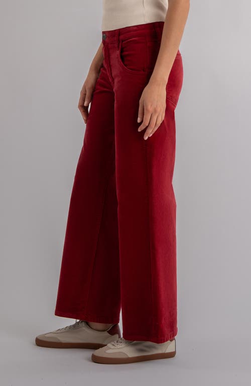Kut From The Kloth Jean High Waist Wide Leg Velvet Pants In Red