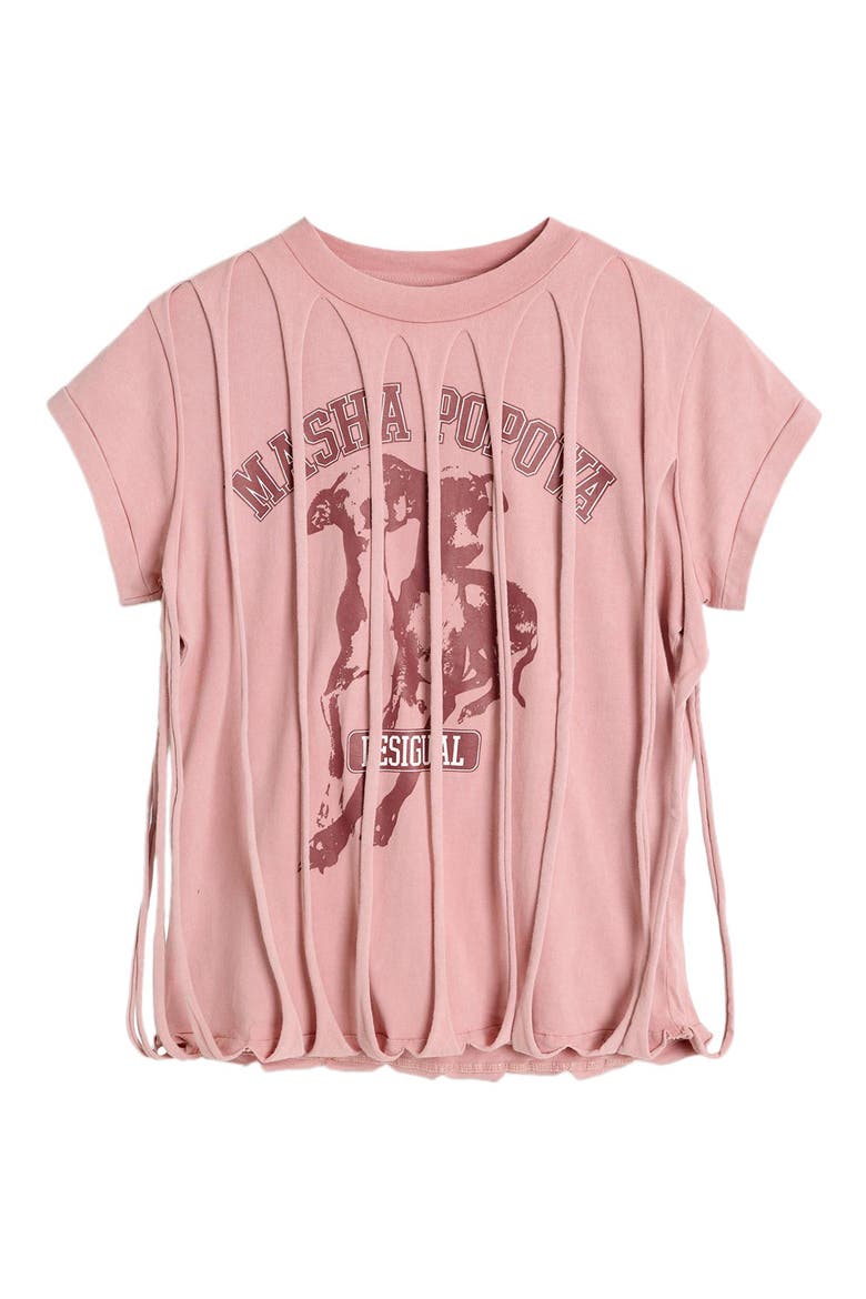 Slit Overlay T-Shirt, Alternate, color, LIGHT PINK
