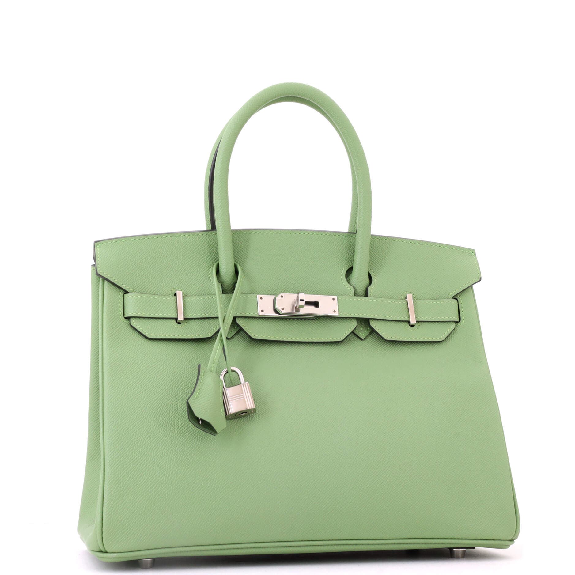 Birkin Handbag Green Epsom with Palladium Hardware 30, Alternate, color, Green