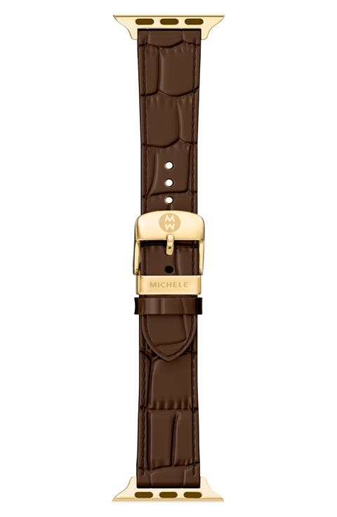 Croc Embossed Leather 20mm Apple Watch® Watchband