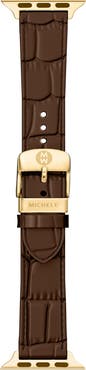MICHELE Croc Embossed Leather 20mm Apple Watch® Watchband
