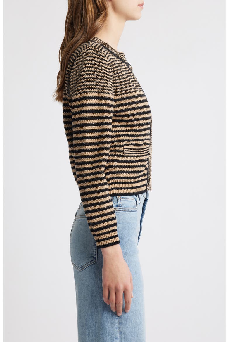 Stripe Cardigan Sweater, Alternate, color, TAN MULTI