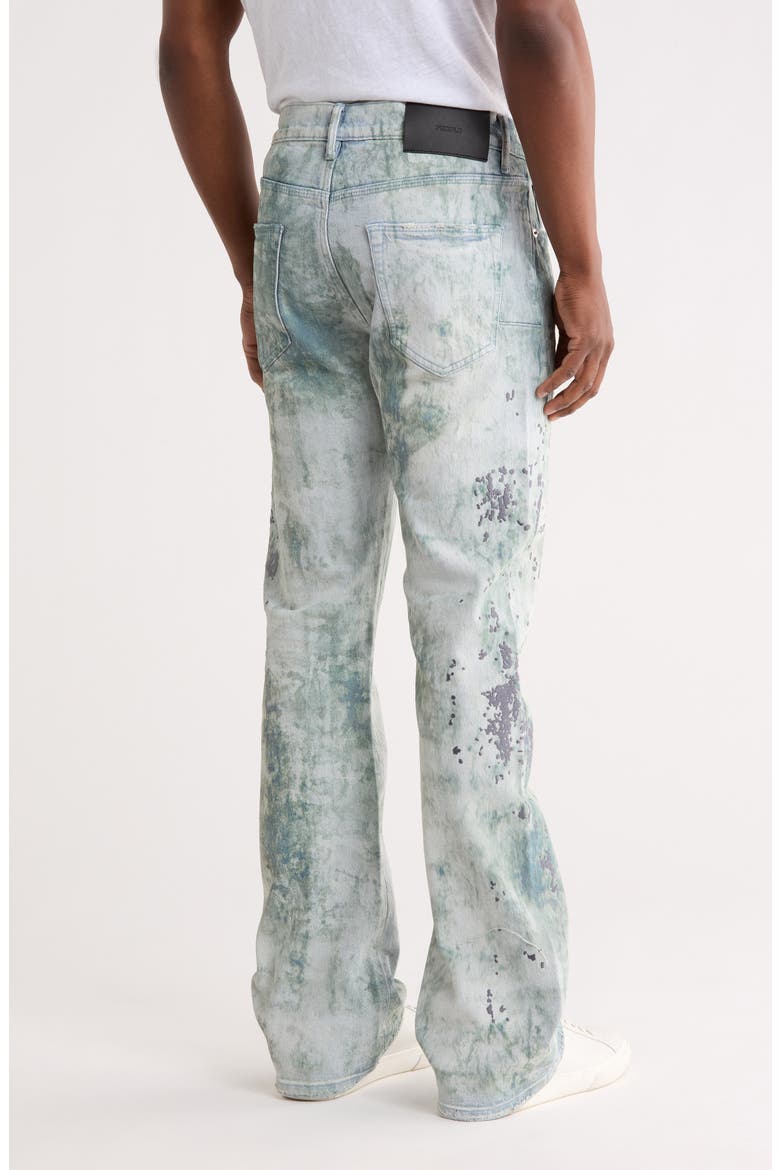 Worn Camouflage Embroidered Flare Leg Jeans, Alternate, color, LIGHT INDIGO