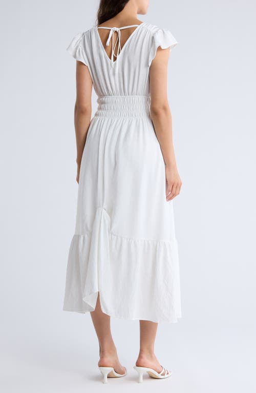 August Sky Flutter Sleeve Midi Dress