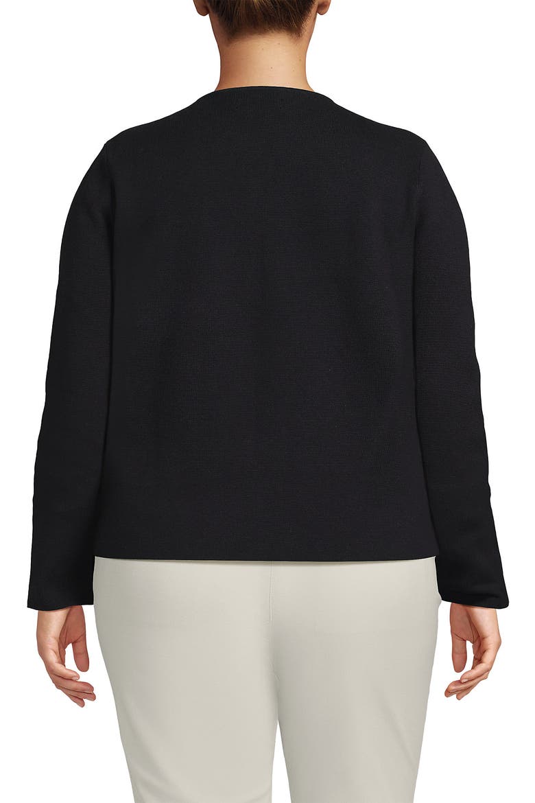 Fine Gauge Cotton Milano Blazer Sweater, Alternate, color, Black