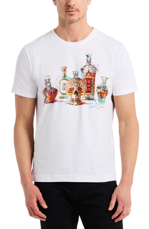 Liquid Skull Cotton Graphic T-Shirt