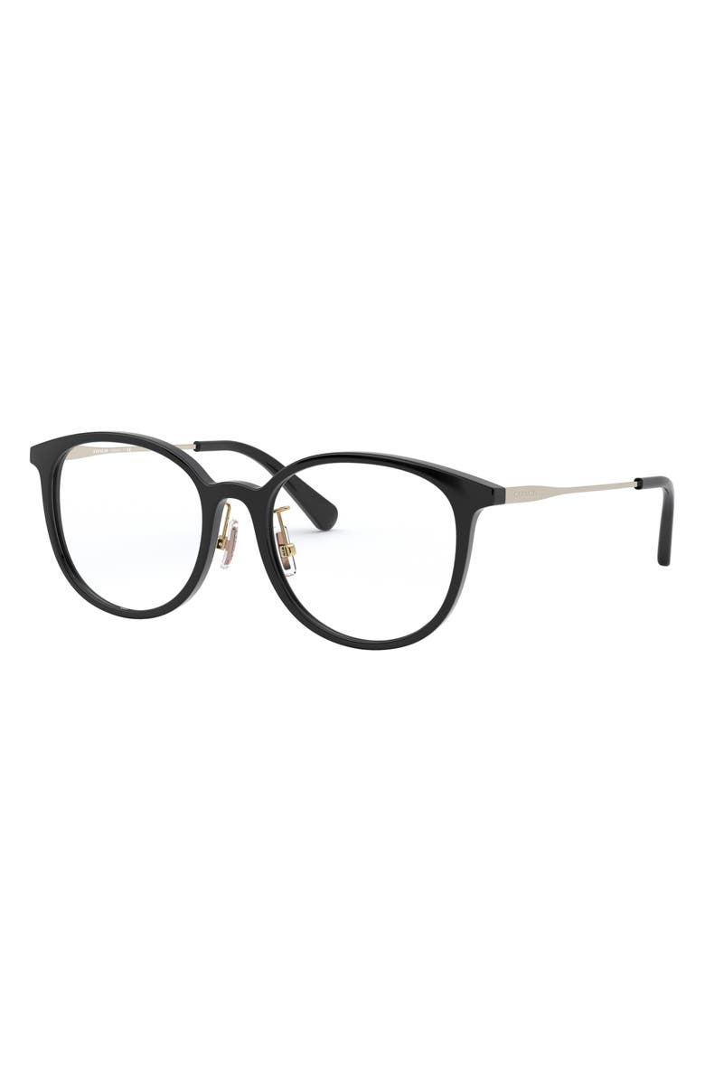 COACH 53mm Round Optical Glasses, Alternate, color, 