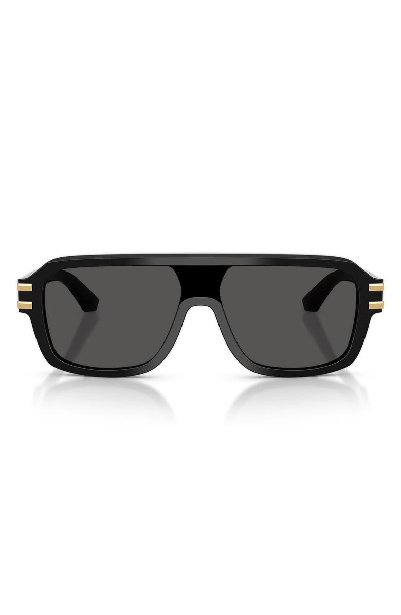 Dolce&Gabbana 127mm Pilot Sunglasses, Main, color, Black / Dark Grey