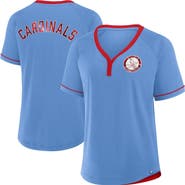 FANATICS Women's Fanatics  Light Blue St. Louis Cardinals Cooperstown Collection League Diva V-Neck T-Shirt