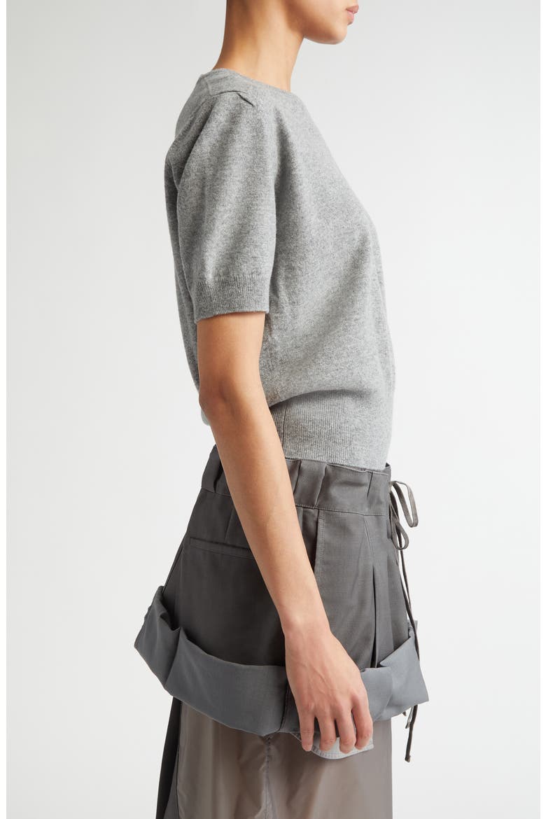 Short Sleeve Wool Crewneck Sweater, Alternate, color, MEDIUM GREY
