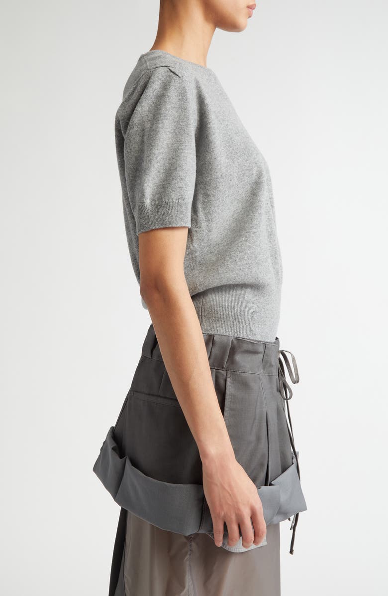 Maison Margiela Short Sleeve Wool Crewneck Sweater, Alternate, color, 