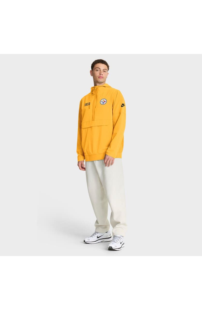 Nike Men's Nike Gold Pittsburgh Steelers 1933 Sideline Alt Pack Anorak Half-Zip Hoodie Jacket, Alternate, color, Gold