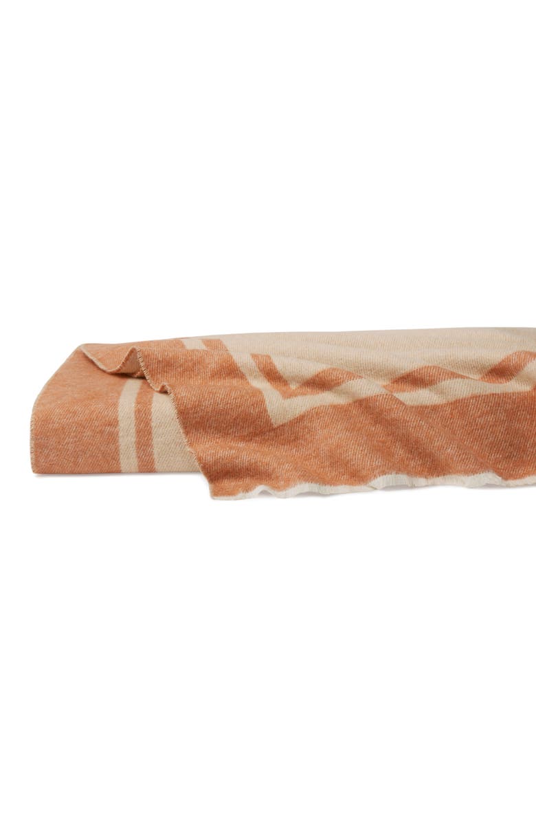 SFERRA Viletta Throw Blanket, Main, color, Sand/ Rust