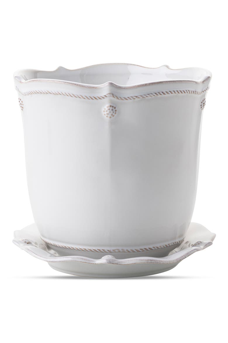 Berry & Thread Planter with Saucer, Main, color, WHITEWASH