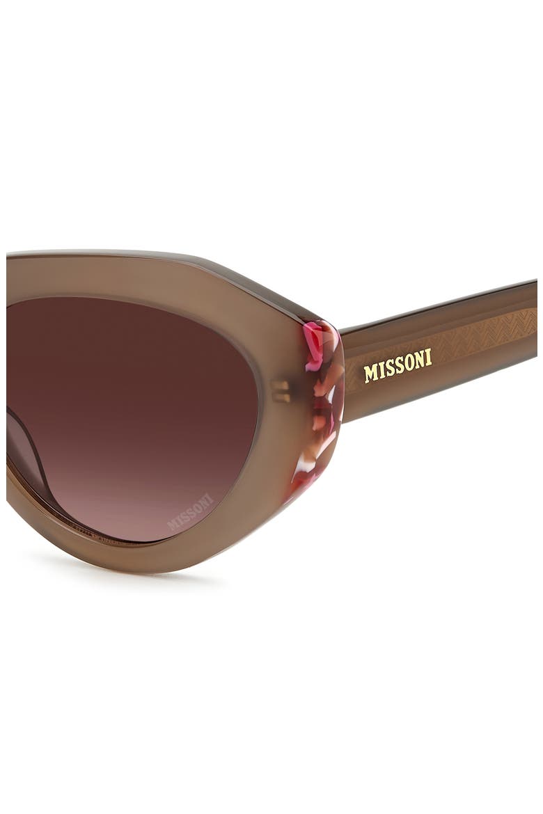 53mm Round Sunglasses, Alternate, color, BEIGE/ BURGUNDY SHADED