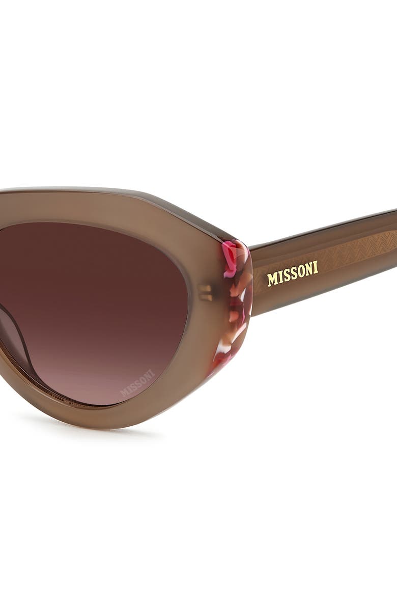 Missoni 53mm Round Sunglasses, Alternate, color, Beige/ Burgundy Shaded