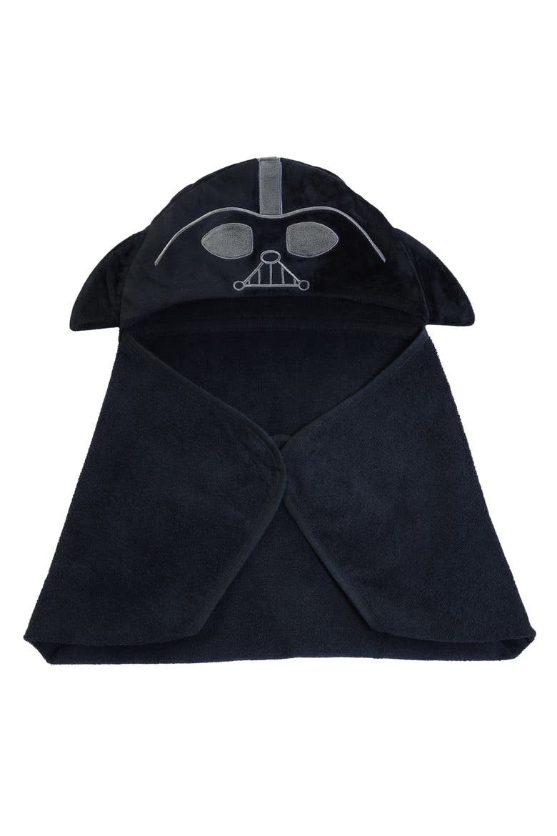 Star Wars Darth Vader Black Luxury Cotton Hooded Baby Bath Towel, Alternate, color, Black