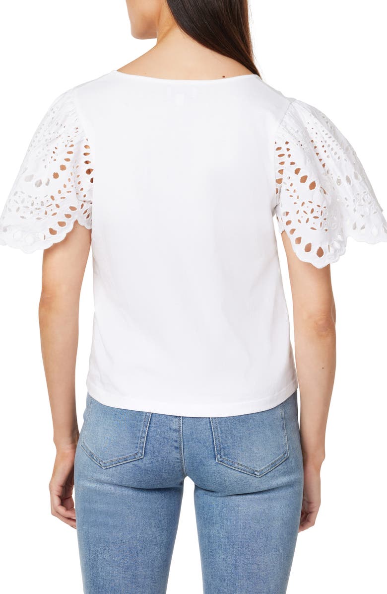 CURVE APPEAL Eyelet Sleeve Jersey T-Shirt, Alternate, color, 