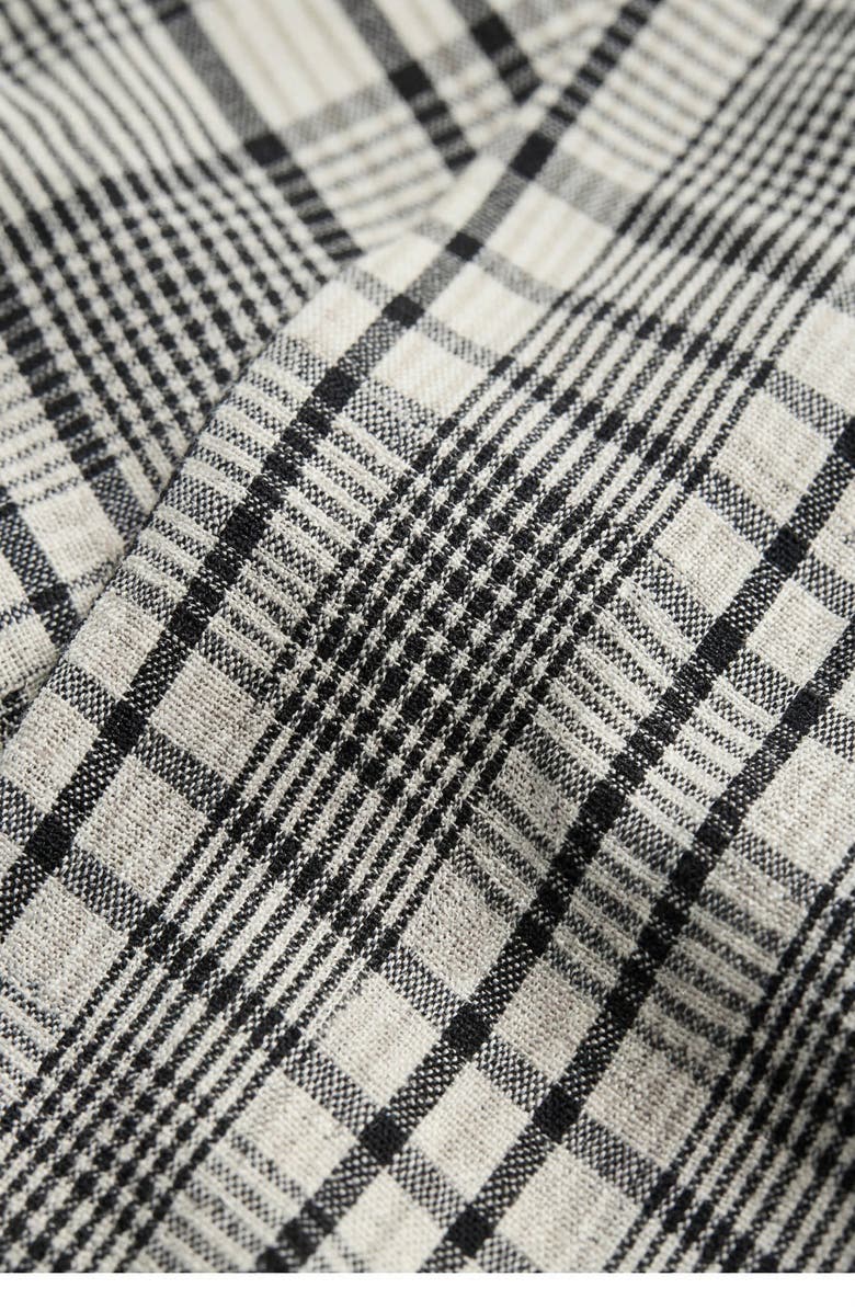 Modenaire Plaid Smocked Bodice Midi Dress, Alternate, color, Charcoal Plaid