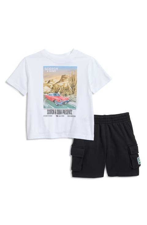 Kids' Desert Graphic T-Shirt & Fleece Cargo Shorts Set (Toddler)
