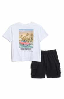 Scotch & Soda Kids' Desert Graphic T-Shirt & Fleece Cargo Shorts Set