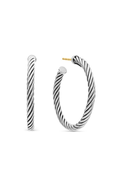 Cable Loop Hoop Earrings