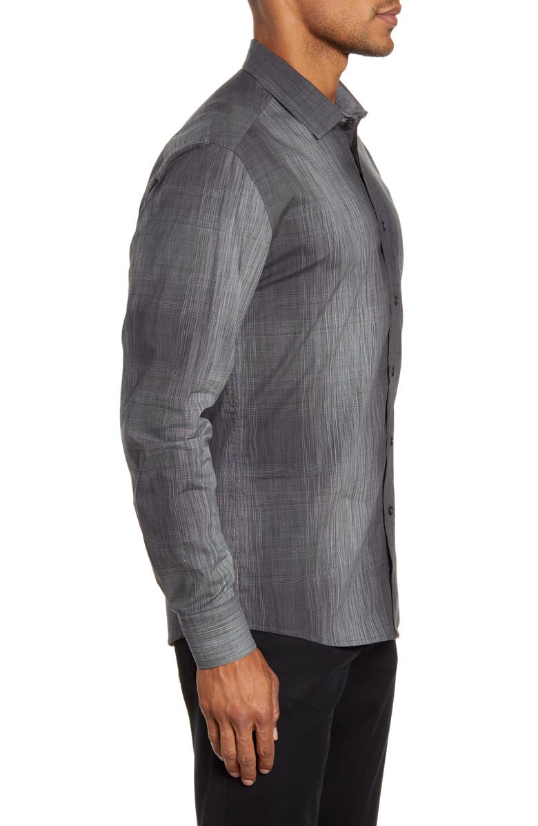 Vince Camuto Slim Fit Abstract Check Button-Up Shirt, Alternate, color, 