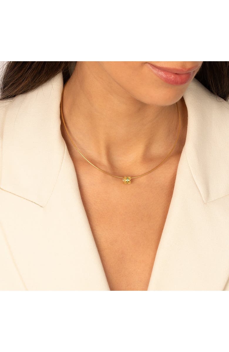 BY ADINA EDEN Emerlad Green Crown Wide Charm, Alternate, color, Gold